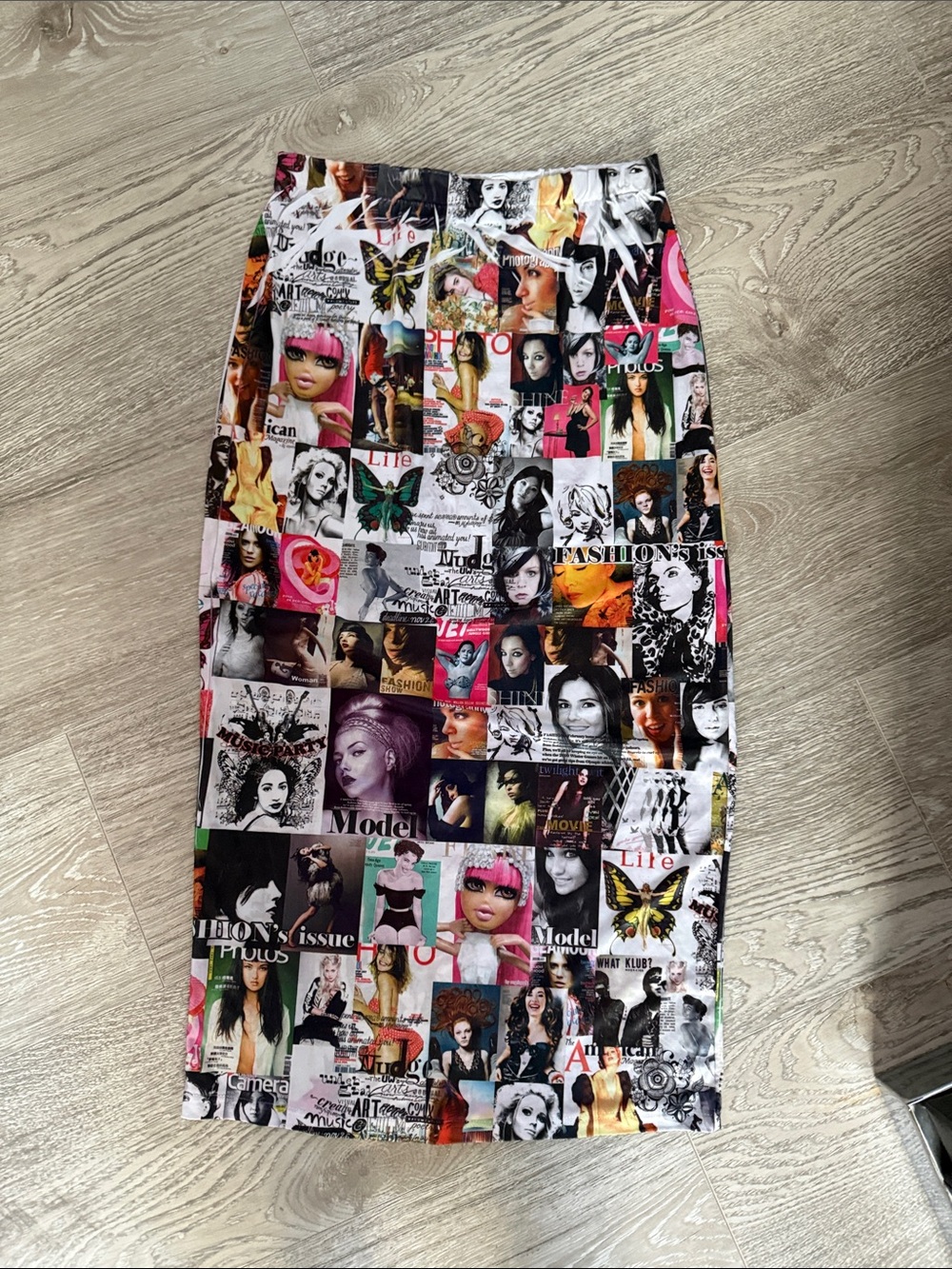 cleo Multi-Color Graphic Patchwork Pencil Skirt